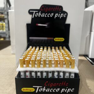 METAL PIPE TOBBACO LONG WEED DESIGN (100CT)