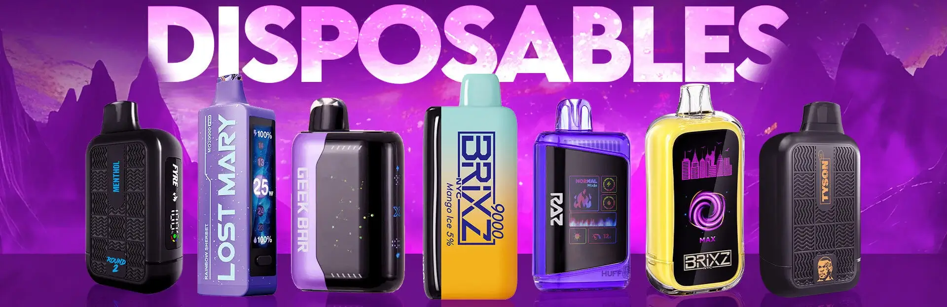 Disposable Vape Collection Website Banner – Crown Distro