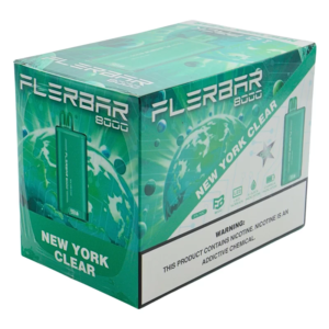 FLERBAR 8000PUFF DISPOSABLE NEWYORK CLEAR 3% - PACK OF 10