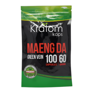KRATOM KAPS GREEN VEIN MAENG DA 60GM 100CT CAPSULES BAG