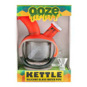 OOZE KETTLE BLACK/GRAY/RED SILICONE WATER PIPE