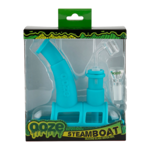 OOZE STEAMBOAT SILICONE GLASS WATER PIPE TEAL