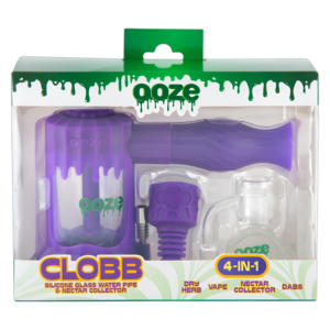 OOZE CLOBB SILICONE WATER PIPE & NECTAR COLLECTOR ULTRA PURPLE