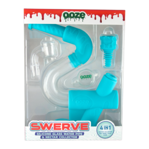 OOZE SWERVE SILICONE WATER PIPE - AQUA TEAL