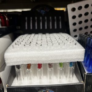 OG CHILLAM GLASS TUBE WITH DIAMOND TIPS LONG 48CT PIPE004