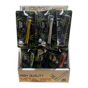 HIGH QUALITY METAL PIPE WITH SMALL BLACK TIP (24CT) 24936