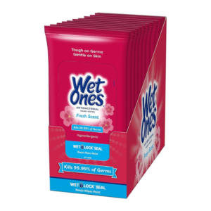 WET ONES WIPES RED FRESH SCENT TRAVEL SIZE DISPLY (20CT))