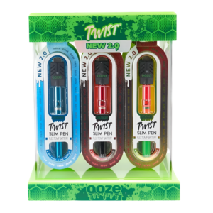 OOZE TWIST SLIM 2.0 PEN 24CT DISPLAY (BLUE, MIDNIGHT SUN, & RASTA)