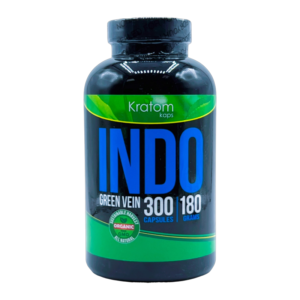 KRATOM KAPS GREEN VEIN INDO 300CT BOTTLE 180GM
