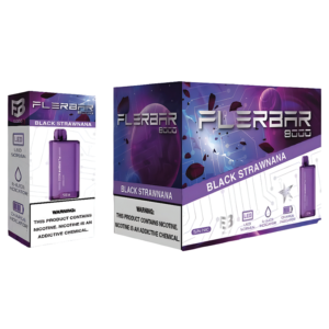 FLERBAR 8000PUFF DISPOSABLE BLACK STRAWNANA - PACK OF 10
