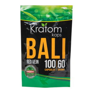 KRATOM KAPS RED VEIN BALI 60GM 100CT CAPSULES BAG