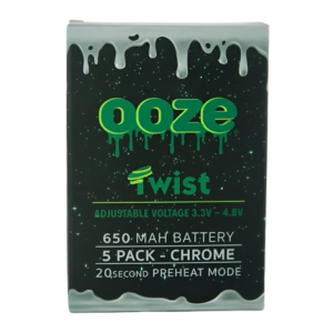 OOZE TWIST BATTERY 5 PACK CHROME (650 MAH)