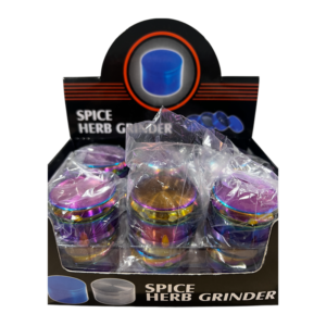 GRINDER 3PT SPICE HERB RAINBOW COLORED  (12CT) GRZ22015RB
