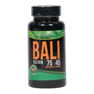 Bali Kratom Capsules Bottle 45gm 75ct by OPMS – distributed by Crown Distro