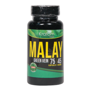 KRATOM KAPS GREEN VEIN MALAY 45GM 75CT CAPSULES BOTTLE