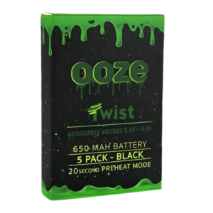 OOZE TWIST BATTERY 5 PACK BLACK (650 MAH)