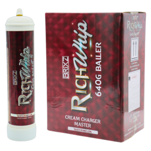 BRIXZ NYC RICH WHIP CREAM CHARGERS 640G CYLINDER WATERMELON -BOX OF 6