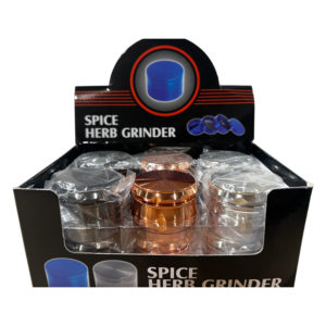 GRINDER 3PT SPICE HERB DRUM METAL (12CT) GRZ22015