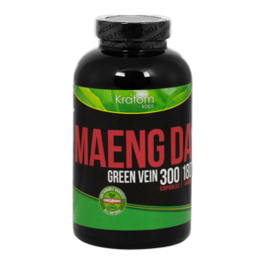 KRATOM KAPS GREEN VEIN MAENG DA 180GM 300CT CAPSULES BOTTLE