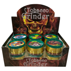 GRINDER 3PT RASTA TOBBACO HOLOGRAM DESIGN (12CT) KEACE-91