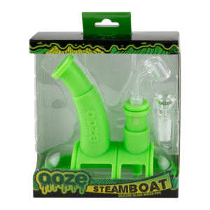 OOZE STEAMBOAT SILICONE GLASS WATER PIPE GREEN