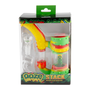 OOZE STACK SILICONE GLASS WATER PIPE RASTA