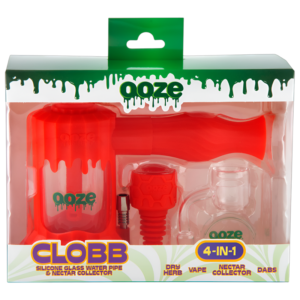 OOZE CLOBB SILICONE WATER PIPE & NECTAR COLLECTOR SCARLET