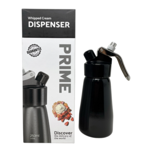 PRIME WHIP CREAM DISPENSER 250ML BLACK SHINY