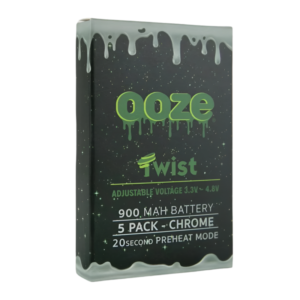 OOZE TWIST BATTERY 5 PACK CHROME (900MAH)