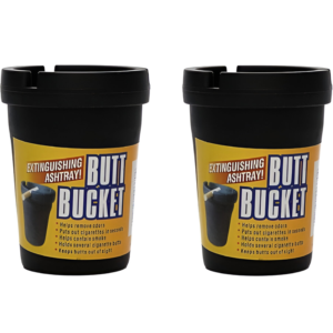 BUTT BUCKET ASHTRAY WITH COVER & DESIGN 12CT ATA22004