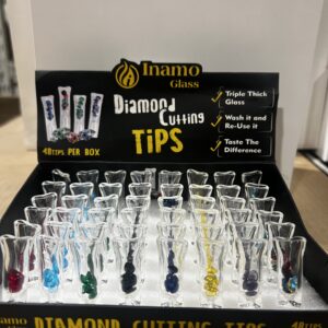 CHILLUM TUBE WITH DIAMOND TIPS SHORT 48CT H1505