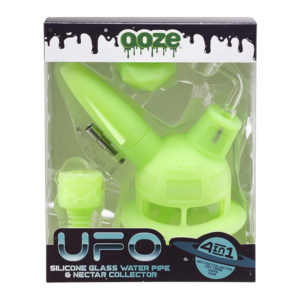 OOZE UFO SILICONE WATER PIPE- GLOW GREEN