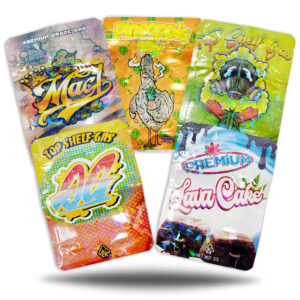 CHARACTER SHAPE SMELL PROOF GUMMY BAG GLOSS FINISH / MATTE FINISH -PACK OF 100 (NEW)