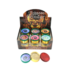 HYPNOSIS DESIGN ON TOP TOBACCO GRINDER 3 PART 50MM -BOX OF 12