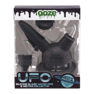 OOZE UFO SILICONE WATER PIPE - SHIMMER BLACK