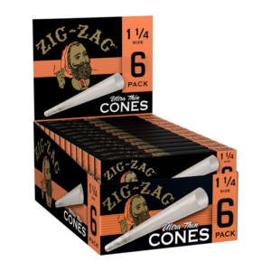 ZIG ZAG UT CONE 1/4 6 PK ORANGE