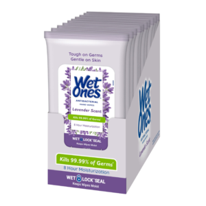 WET ONES WIPES LAVENDER ANTIBACTERIAL TRAVEL SIZE DISPLY (20CT)