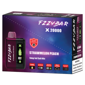 FZZYBAR 20000PUFFS DISPOSABLE STRAWMELON PEACH 5% - PACK OF 5