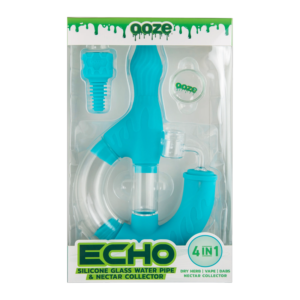 OOZE ECHO SILICONE WATER PIPE - AQUA TEAL
