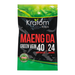 KRATOM KAPS GREEN VEIN MAENG DA 24GM 40CT CAPSULES BAG