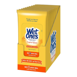 WET ONES WIPES YELLOW TROP SPLASH TRAVEL SIZE DISPLY (20CT))