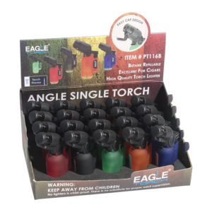EAGLE ANGLE SINGLE TORCH LIGHTER PT116B / PT116A BOX OF 20