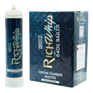 BRIXZ NYC RICH WHIP CREAM CHARGERS 640G CYLINDER BLUE RASPBERRY -BOX OF 6