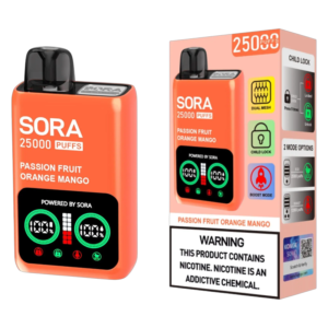 SORA 25K DISPOSABLE 5CT PASSION FRUIT ORANGE MANGO